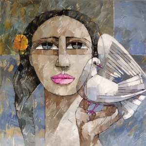 Iqbal Durrani, 26 x 26 Inch, Oil on Canvas, Figurative Painting, AC-IQD-319